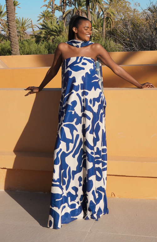 Shop Diarrablu Tubi Dress In Lumi Navy