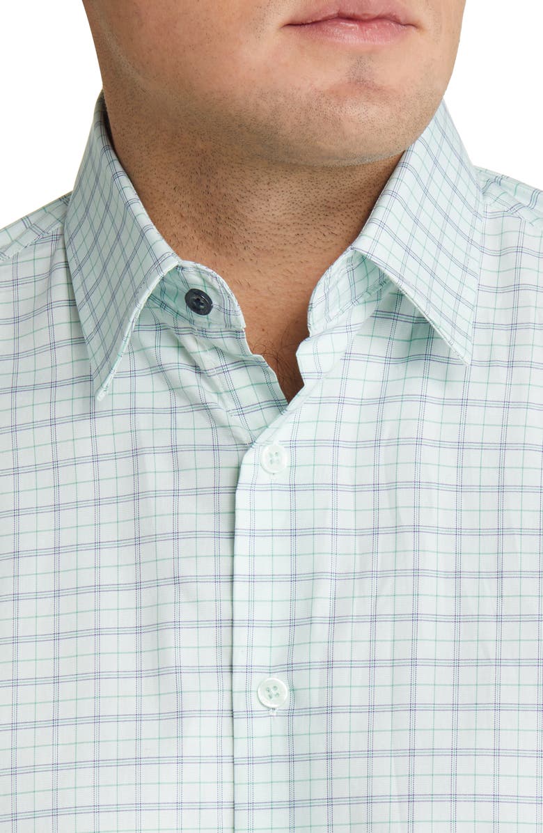 Duchamp Men's Tailored Fit Plaid Dress Shirt, Alternate, color, Green