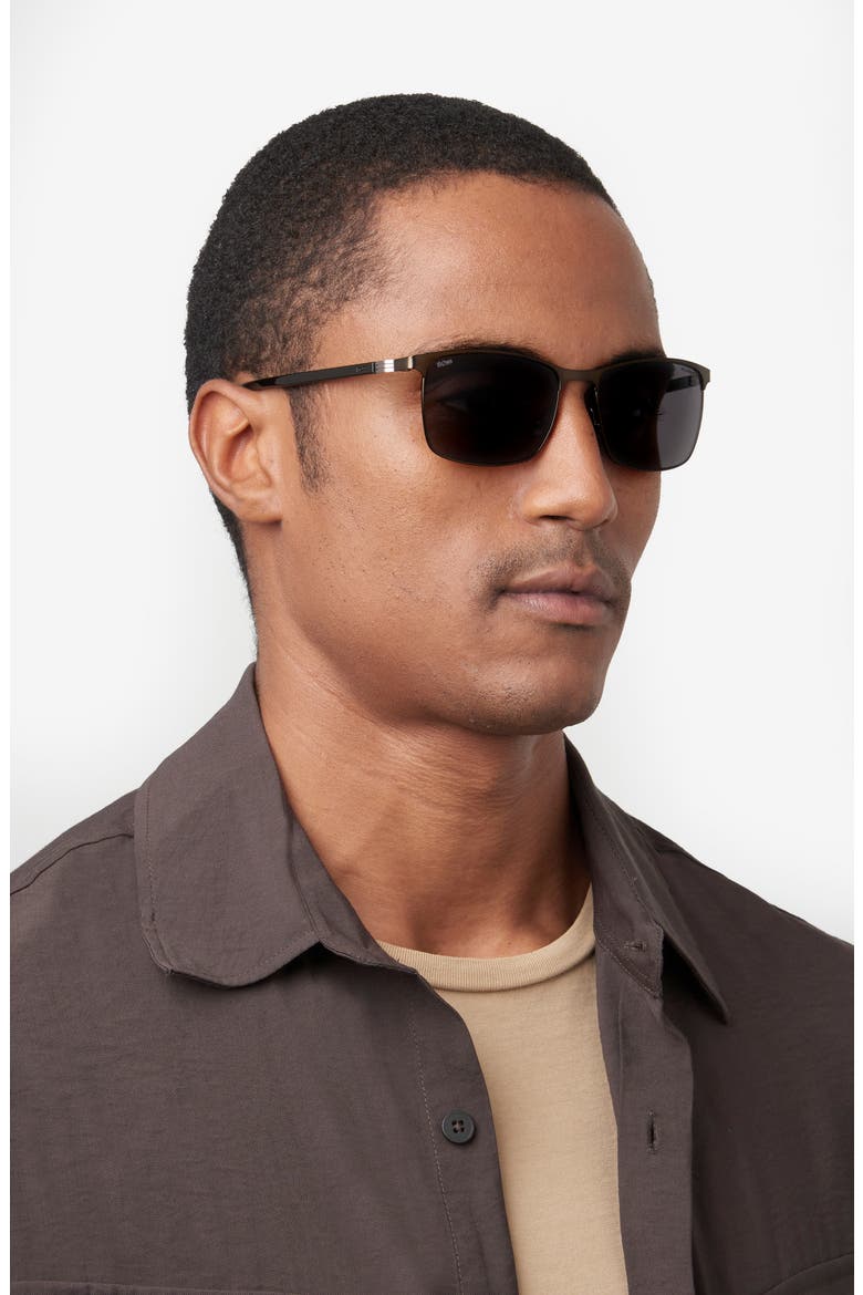 1635/S Polarized Rectangle Sunglasses, Alternate, color, MATTE RUTHENIUM BLACK