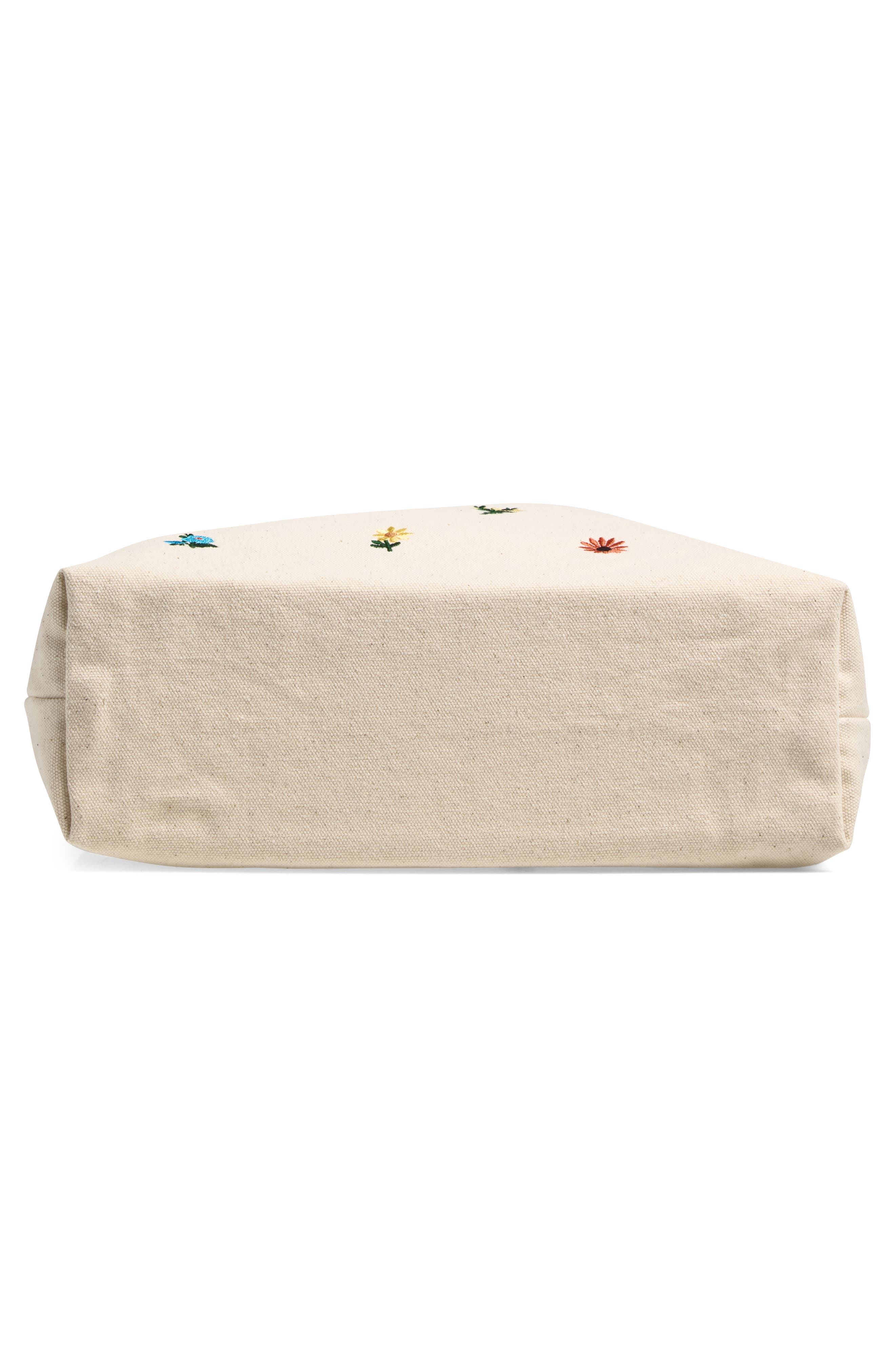 Duck Horizontal Zip Recycled Canvas Tote, Alternate, color, EMBROIDERED DITSY FLORAL