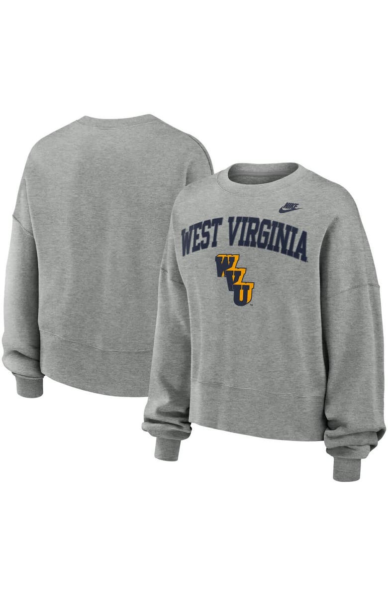 Nike Women's Nike Heather Gray West Virginia Mountaineers Oversized Legacy Classic Pullover Sweatshirt, Main, color, 