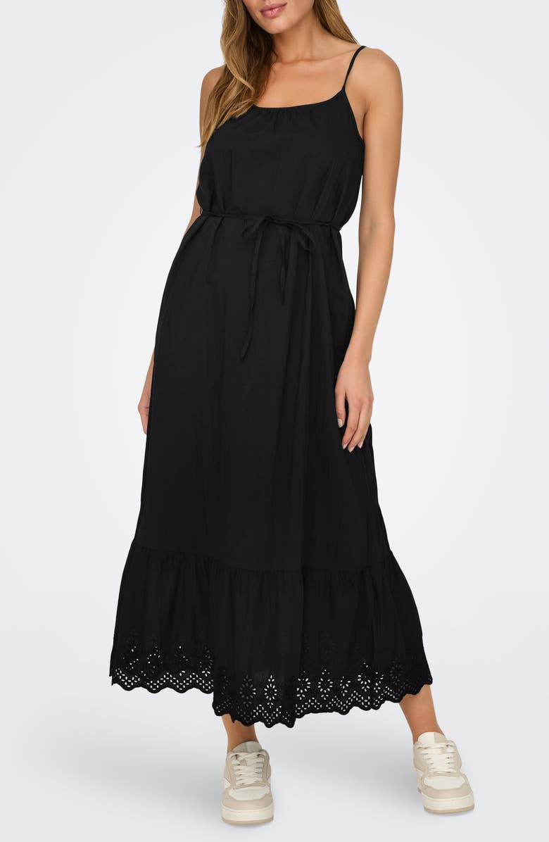 Only Onllou Life Midi Dress, Main, color, Black