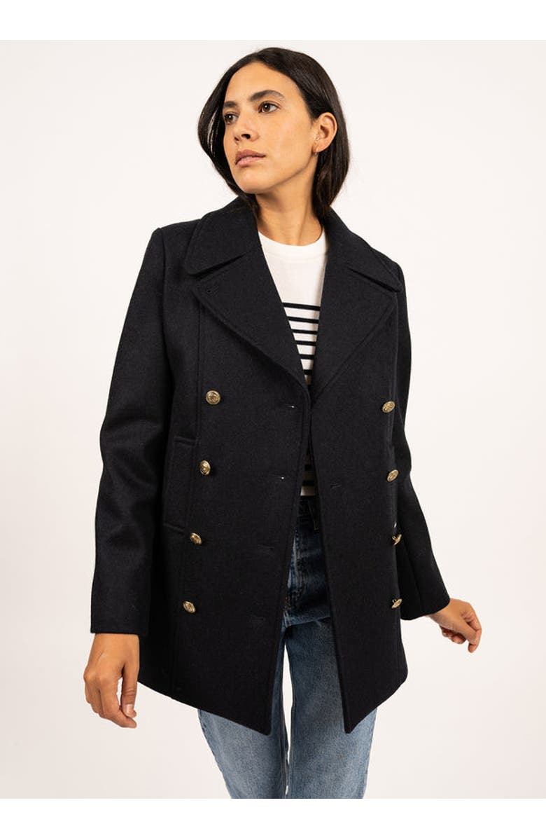 Saint James VOILURE II - Authentic French Peacoat, Main, color, Navy