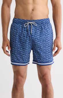 Vintage Summer Four-Way Stretch Swim Trunks