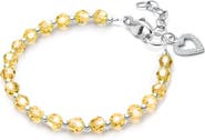 Tiny Blessings Sterling Silver Birthstone Crystal 6.25" Bracelet