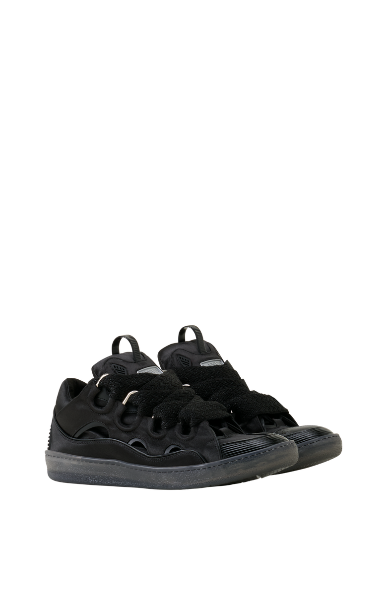 Lanvin Curb Sneakers In Satin, Alternate, color, Black