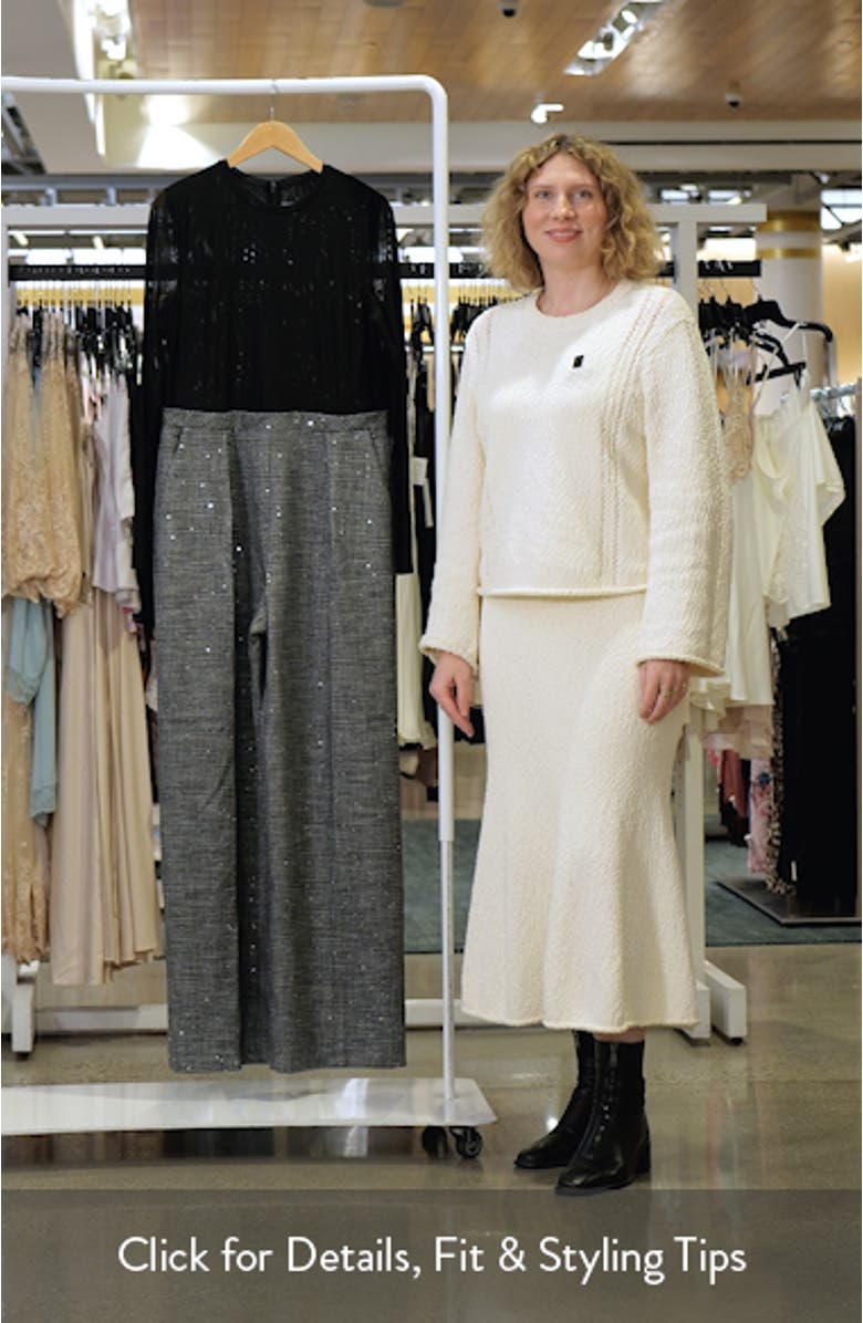 Dante Sequin Long Sleeve Wide Leg Jumpsuit, sales video thumbnail