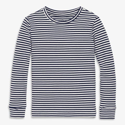 Kids Organic Long Sleeve Pj Top In Stripe (Toddler, Little Kid, Big Kid)