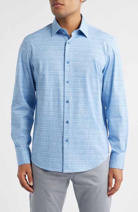 Bugatchi Jimmy OoohCotton® Geo Print Button-Up Shirt