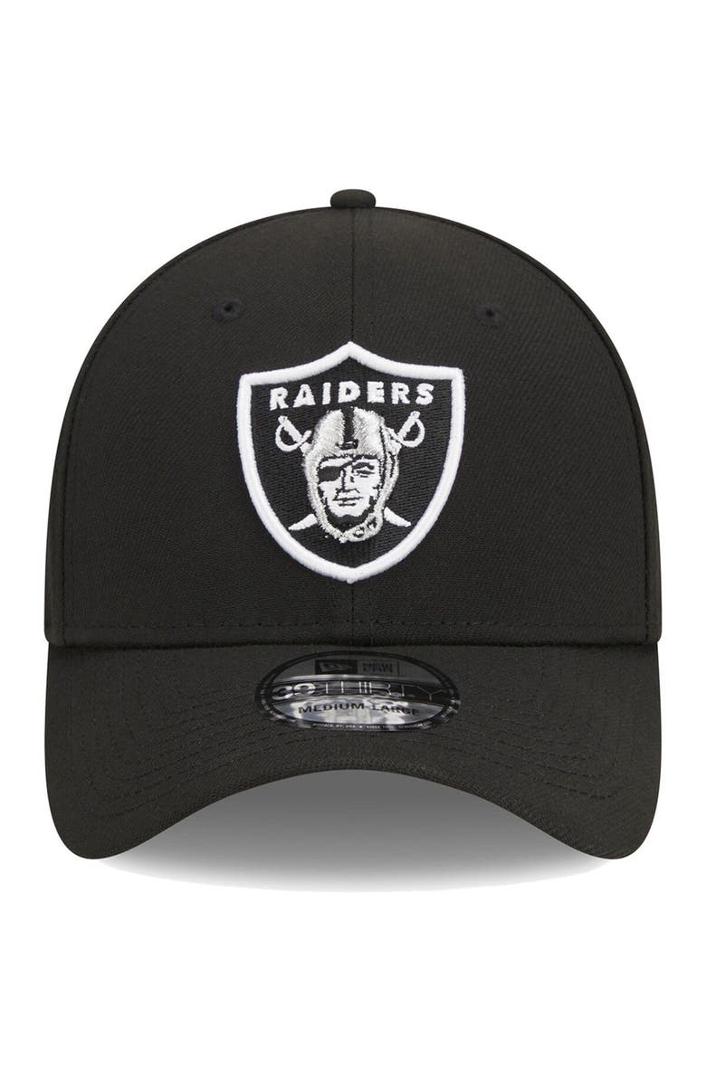 New Era Men's New Era Black Las Vegas Raiders Main 39THIRTY Flex Hat, Alternate, color, Black