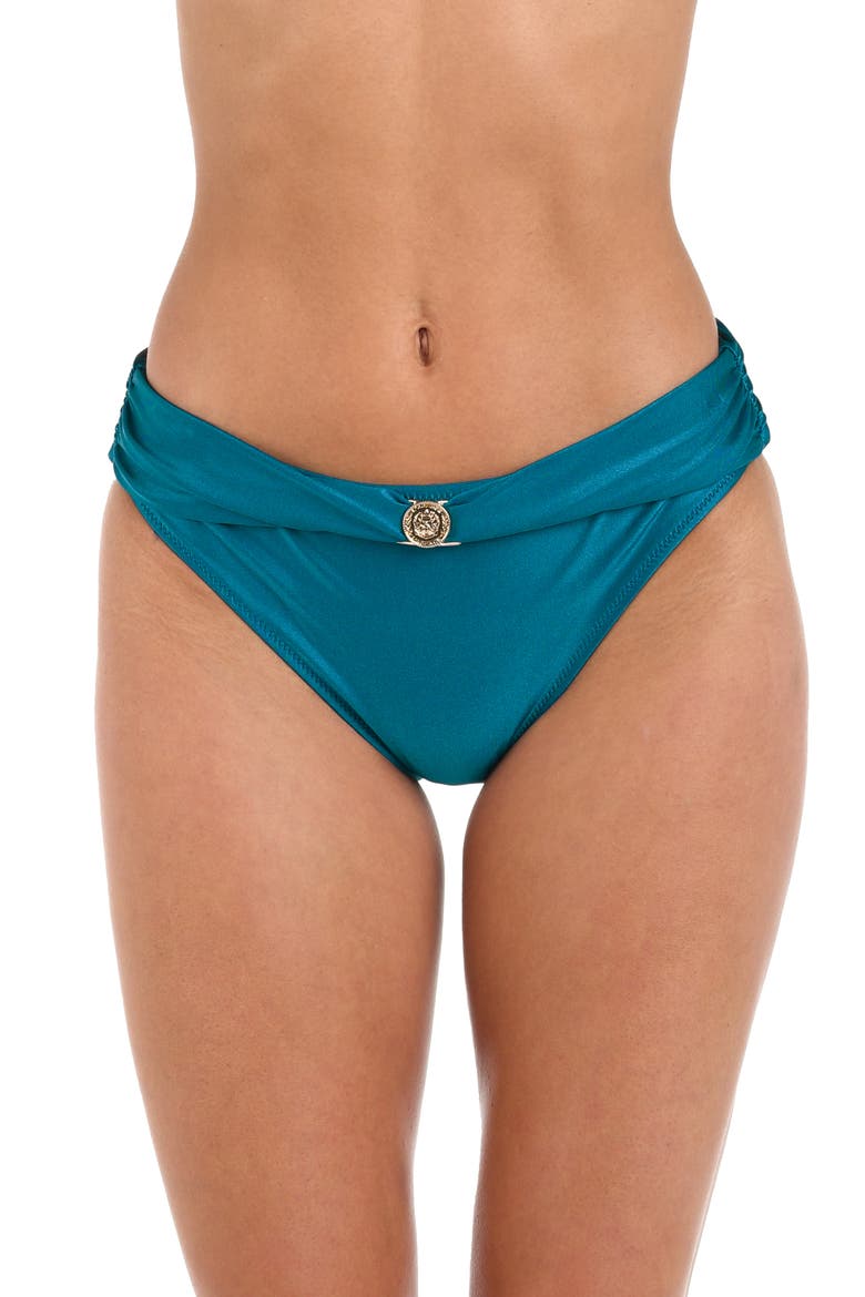 Miya Foldover Bikini Bottoms, Main, color, VIRIDIAN