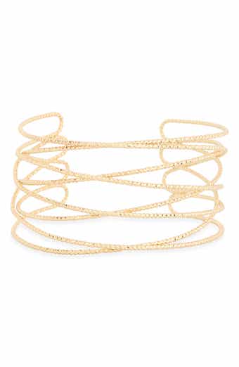 Crisscross Beaded Cuff Bracelet