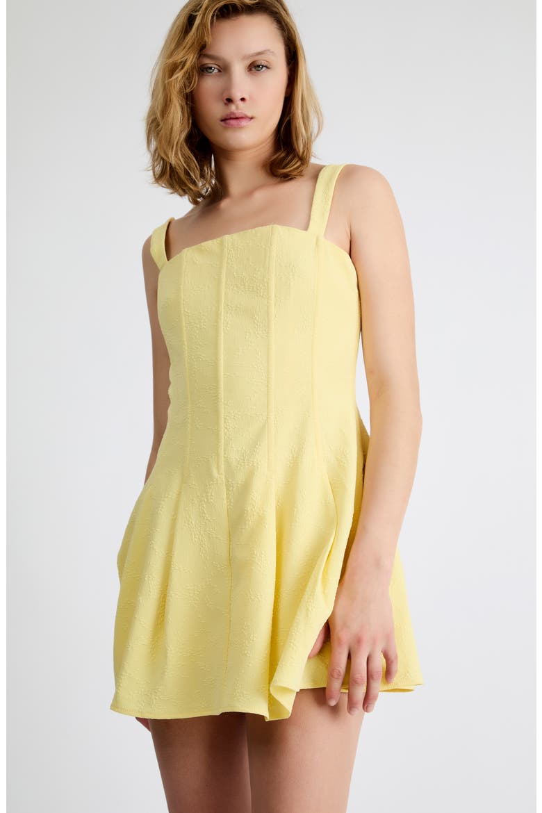 Zoe Textured Seam Minidress, Alternate, color, YELLOW