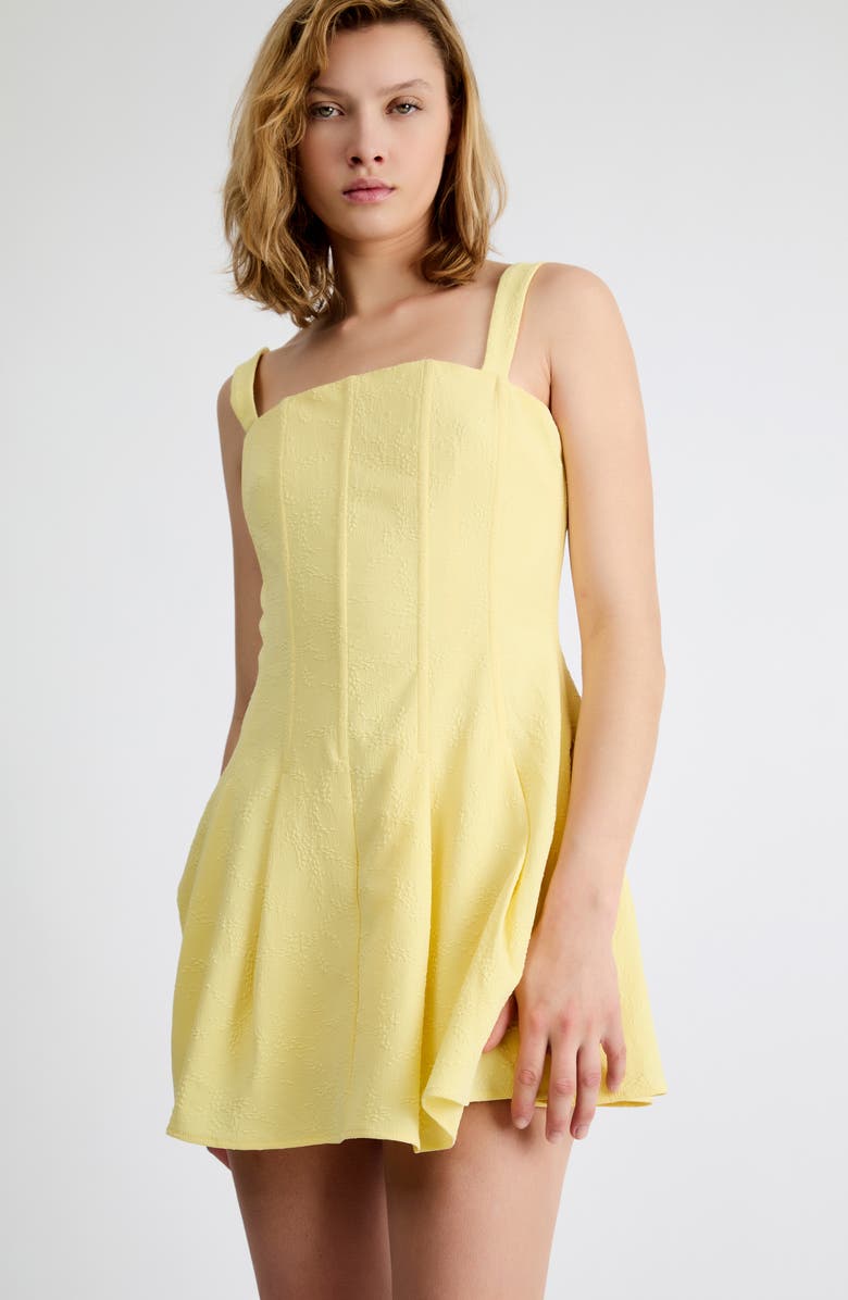Extro & Vert Zoe Textured Seam Minidress, Alternate, color, Yellow