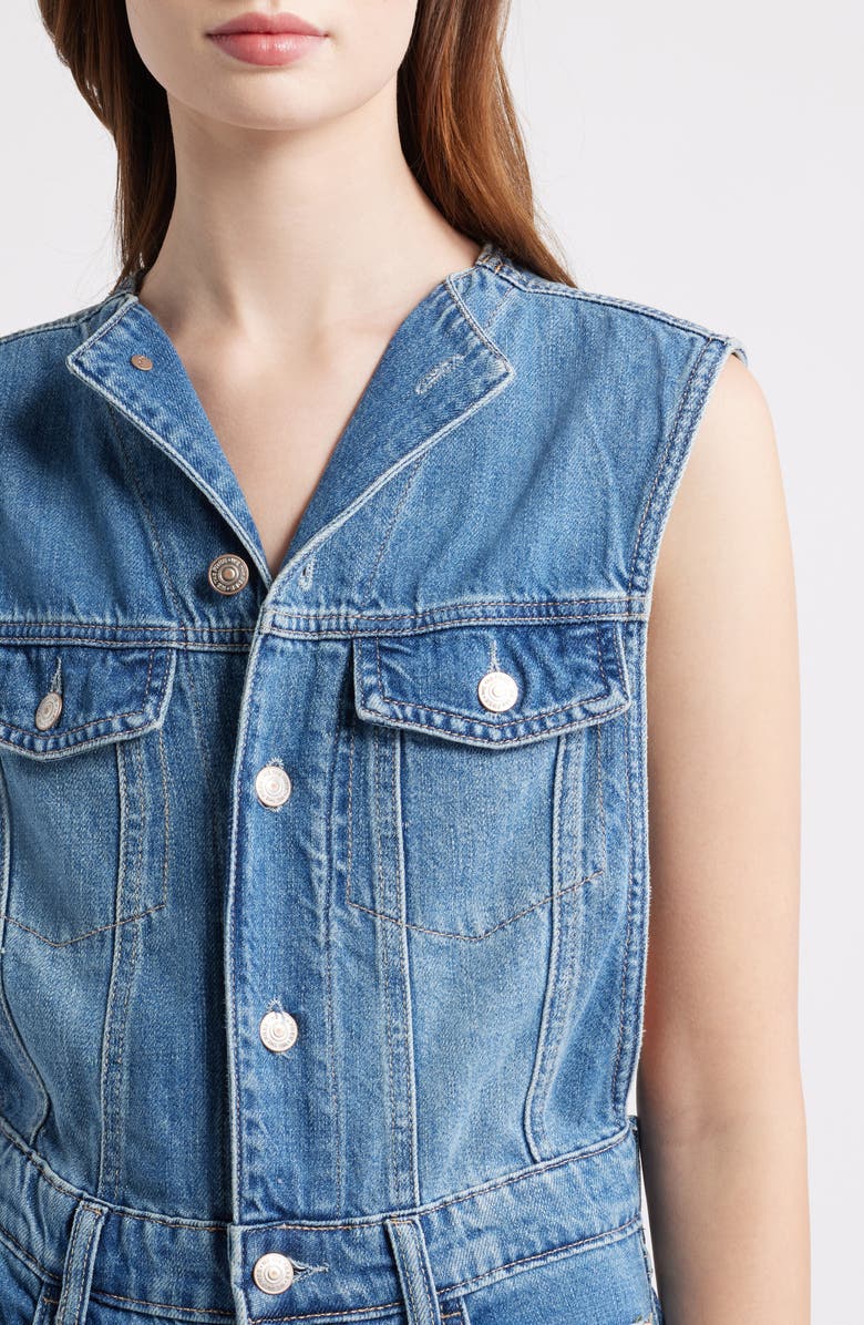 Free People All You Need Denim Jumpsuit, Alternate, color, Bea Blue