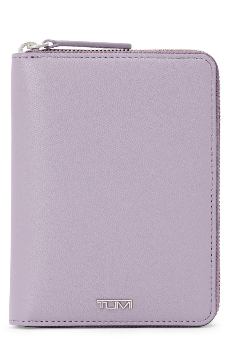 Belden Zippered Leather Passport Case, Main, color, LAVENDER
