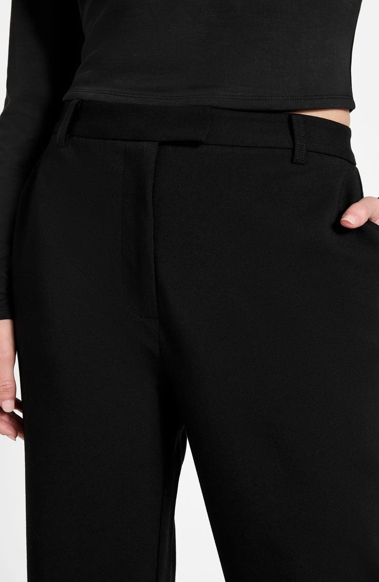 GUESS Emy High Waist Straight Leg Pants, Alternate, color, Black-Black