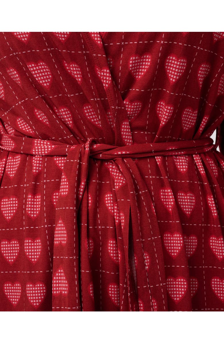 WeWoreWhat Scallop Sleeve Robe, Alternate, color, Bordeaux Multi