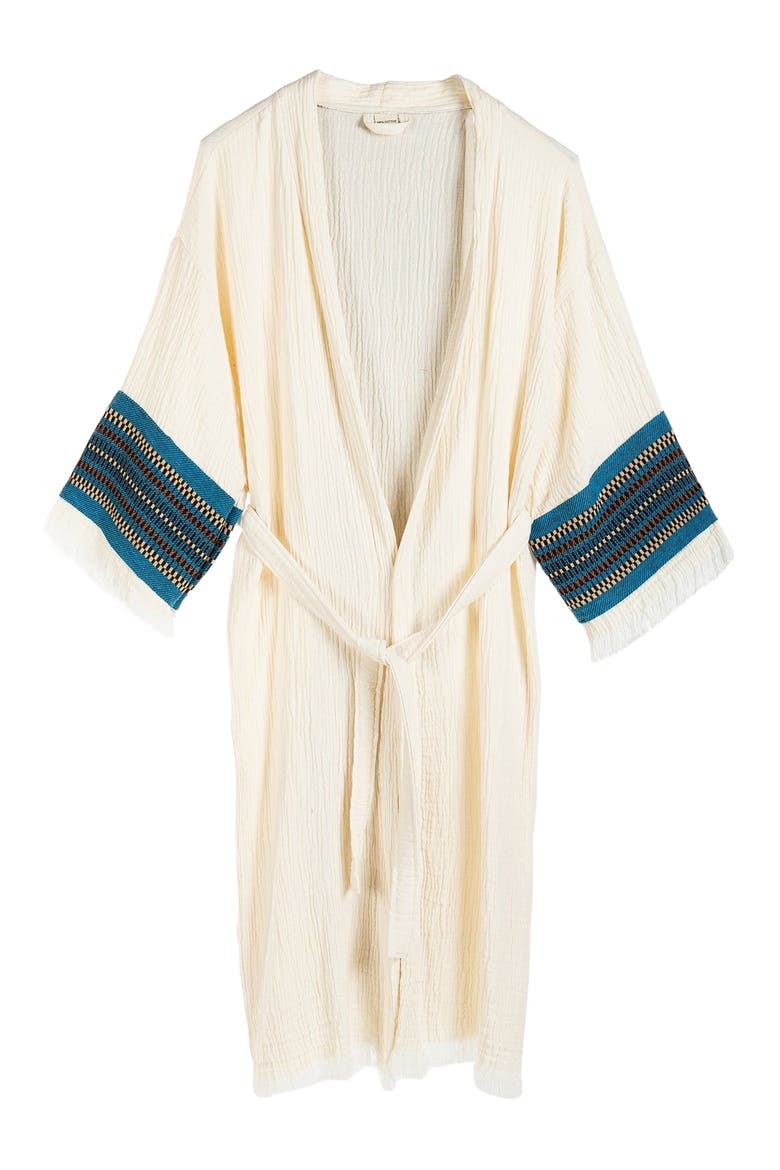 Kaia Emroidered Sleeve Handmade Robe Cover-Up, Main, color, White 1