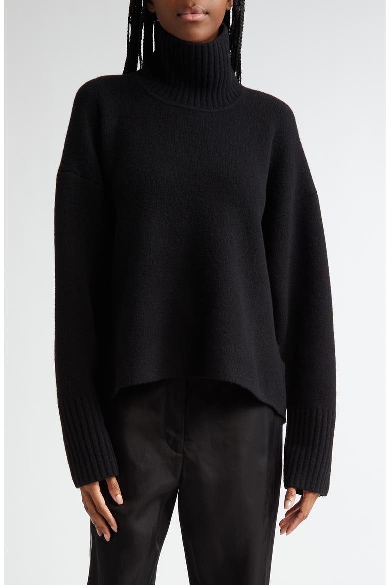 Sandra Cashmere & Wool Blend Turtleneck Sweater, Main, color, BLACK