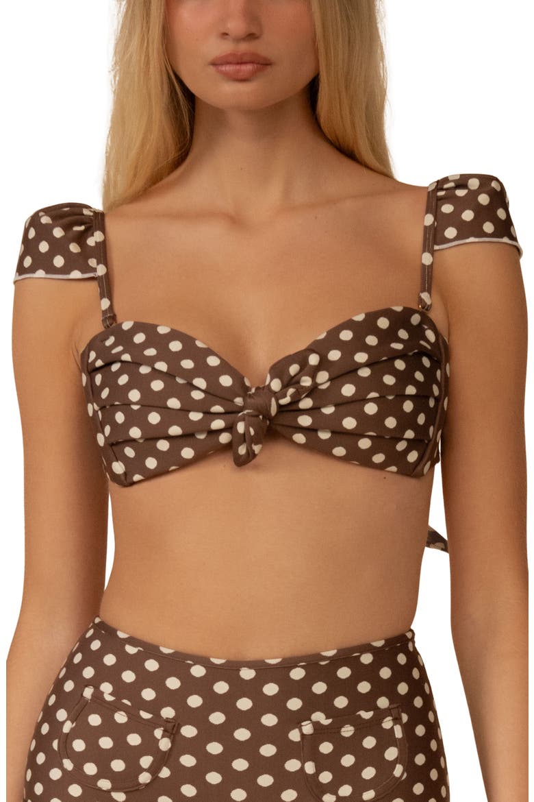 Vivian Cabana Polka Dot Knotted Bikini Top, Main, color, VIVIAN