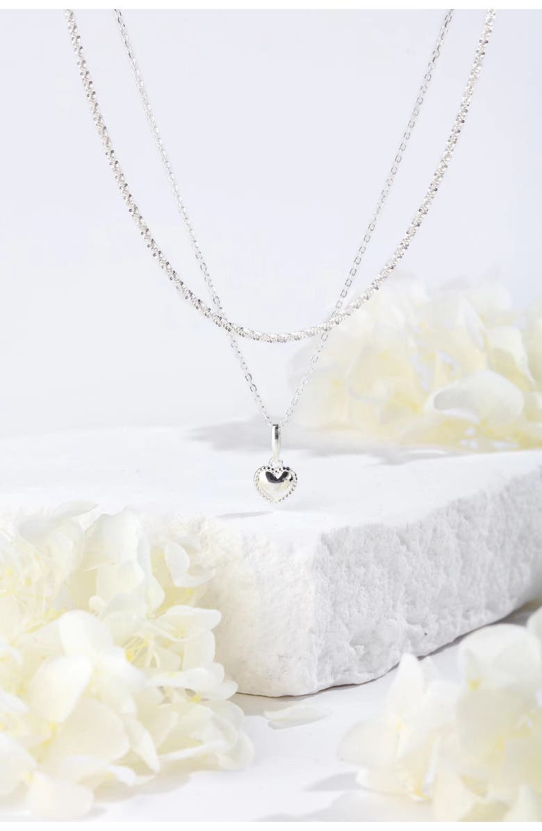 Classicharms Dainty Sterling Silver Heart Pendant Necklace, Alternate, color, Silver