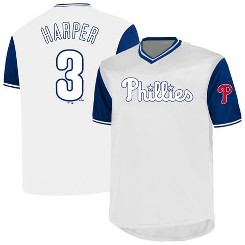 Men's Profile Bryce Harper White Philadelphia Phillies Big & Tall Name & Number Birdeye V-Neck T-Shirt