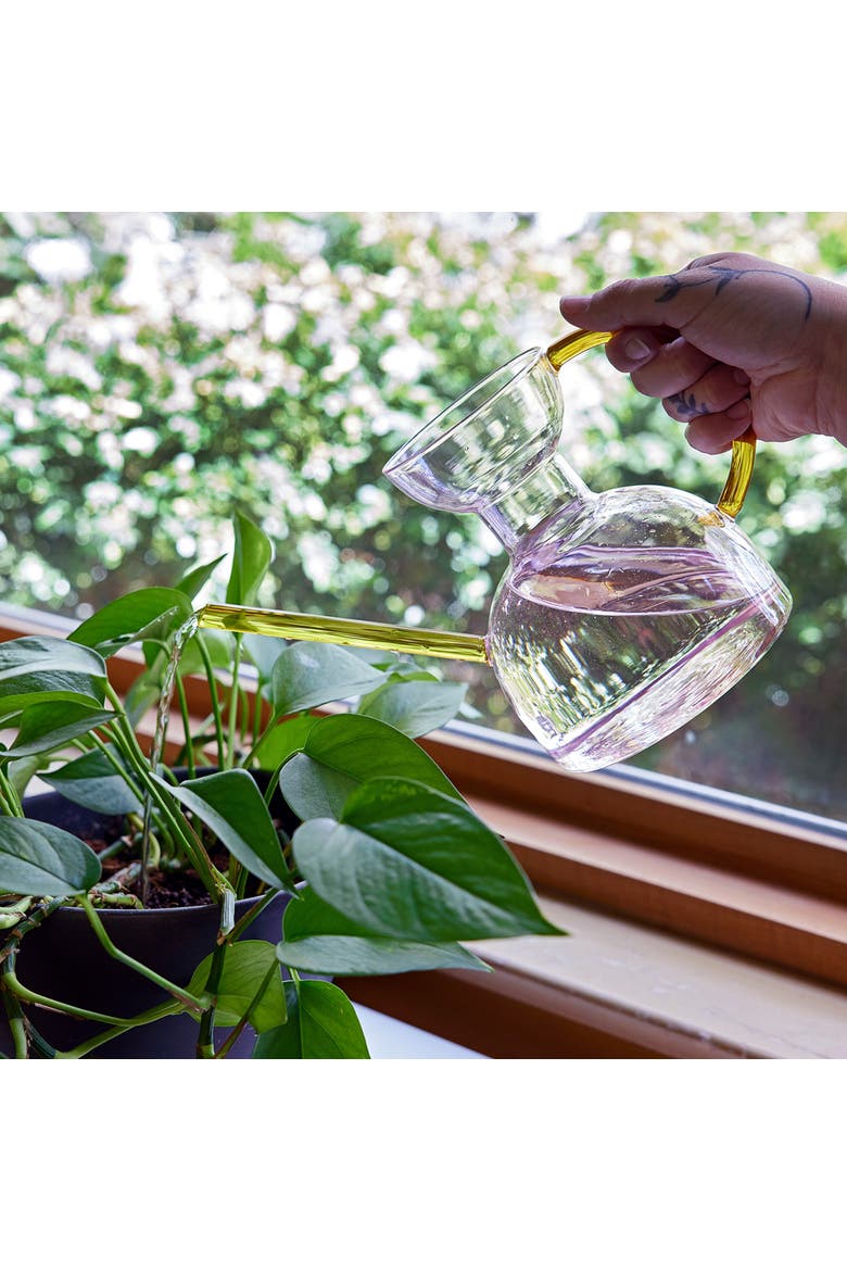 Glass Watering Can, Alternate, color, Blush/Amber