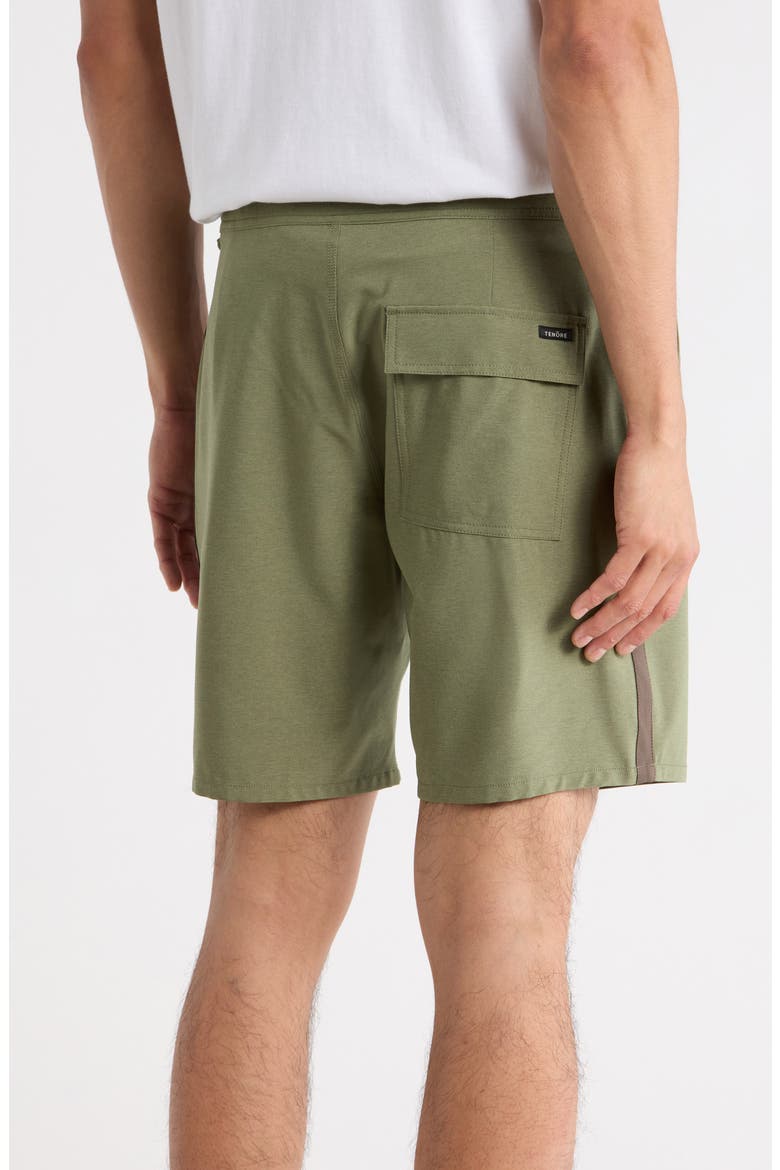 Tuxedo Stripe Board Shorts, Alternate, color, OLIVE