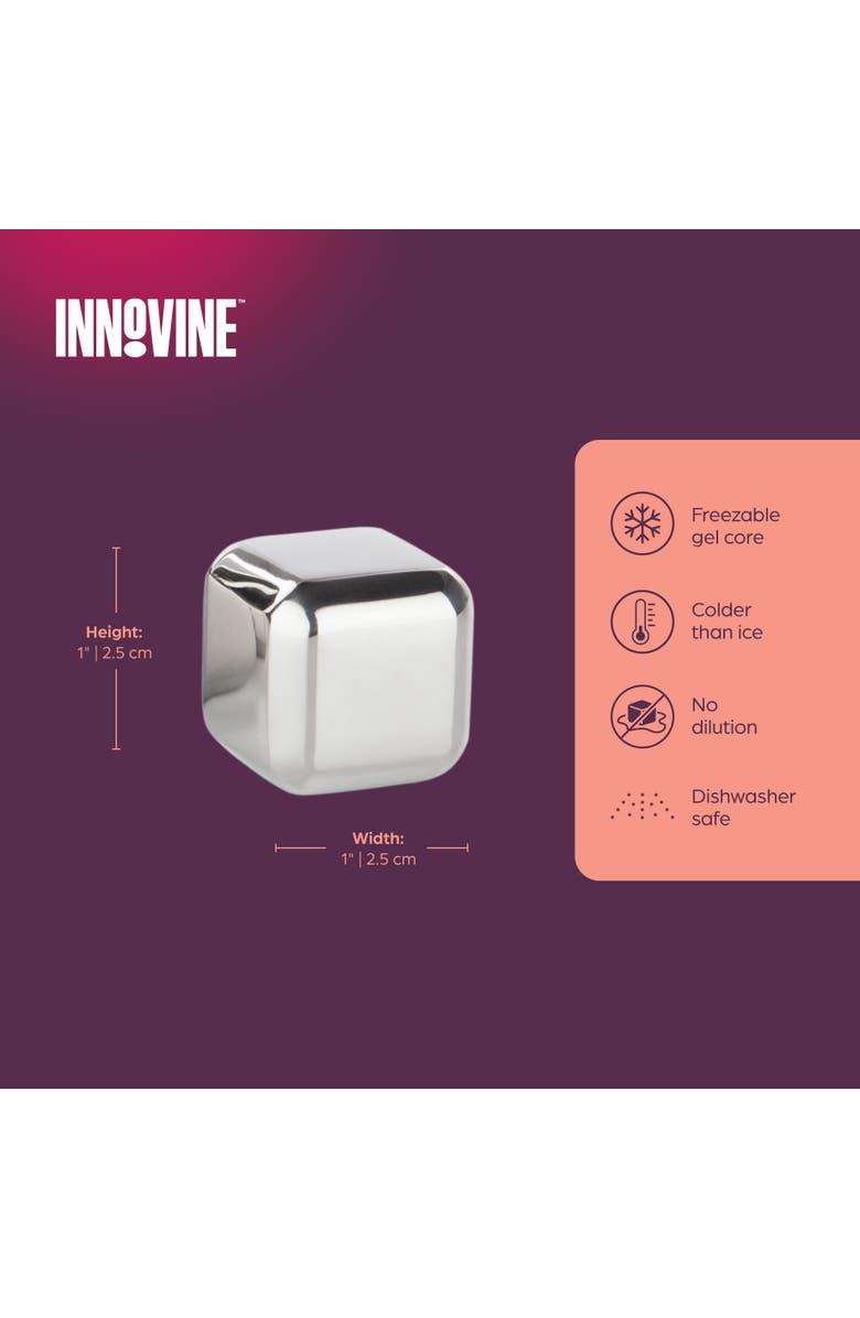 Innovine Stainless Steel Ice Cubes Set of 4, Alternate, color, Silver