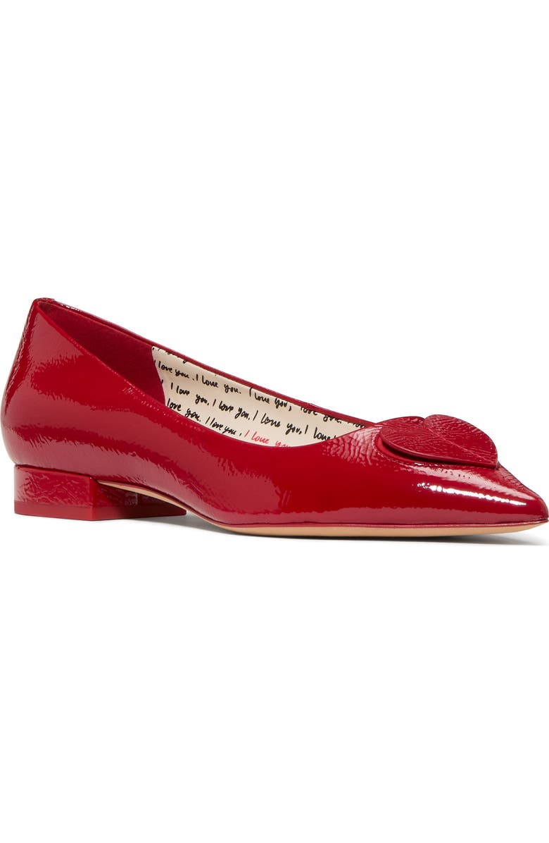 Kate Spade New York lover crinkle patent leather low pump, Main, color, Dark Scarlet
