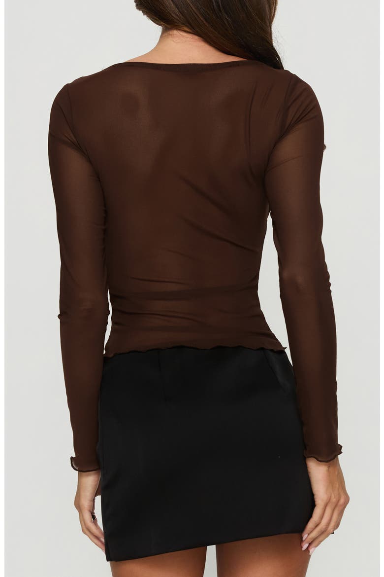 Victoire Mesh Top, Alternate, color, CHOCOLATE