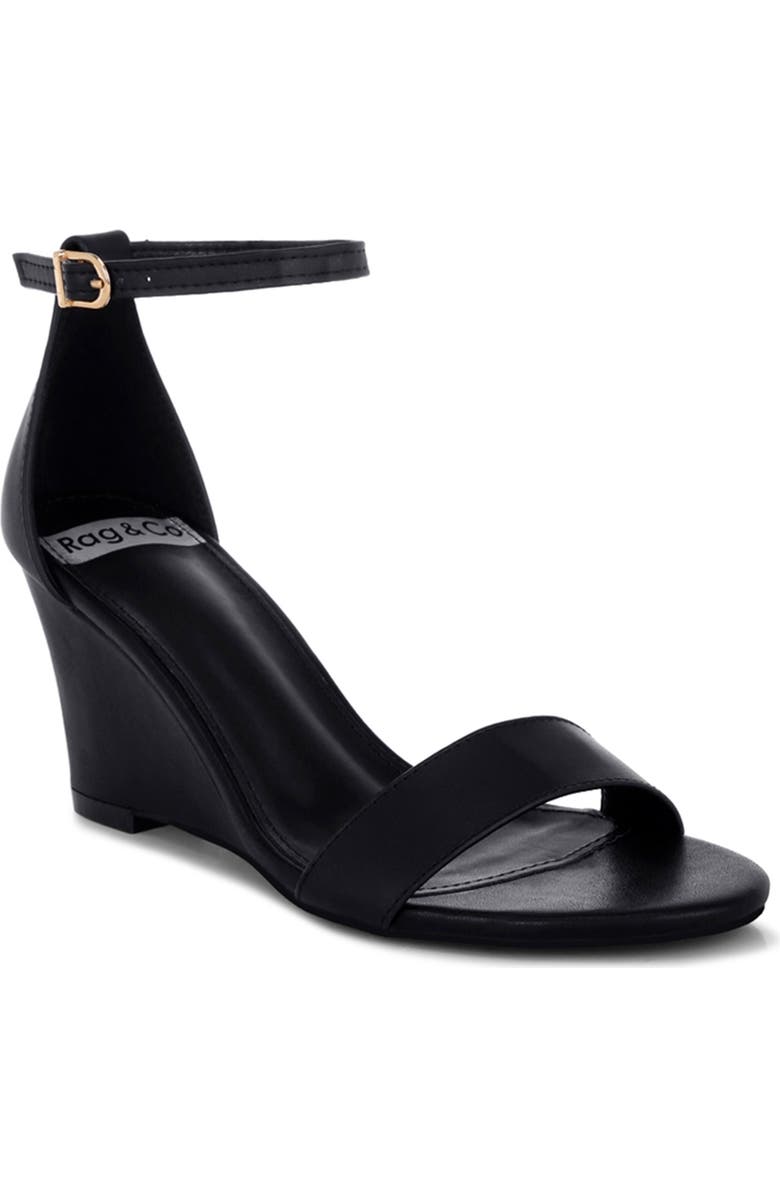 Rag & Co Pobora Wedge Sandal, Main, color,
