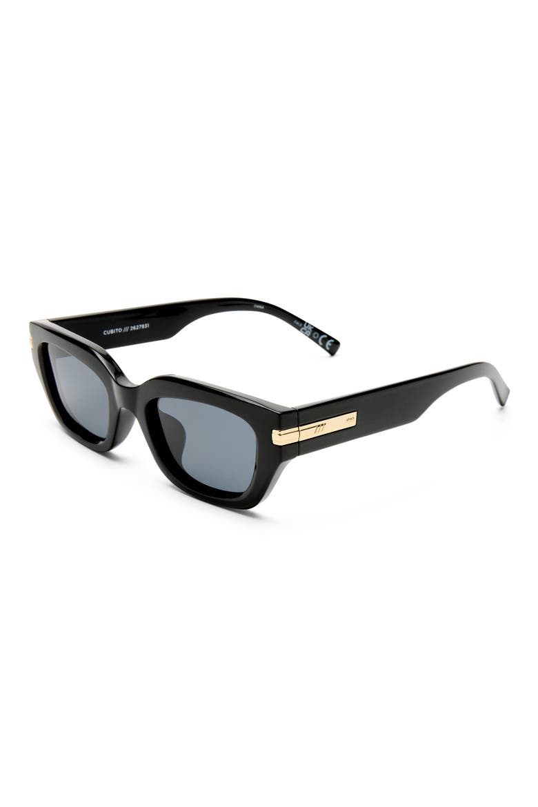 Cubito 51mm Polarized Square Sunglasses, Alternate, color, BLACK / SMOKE MONO POLARIZED