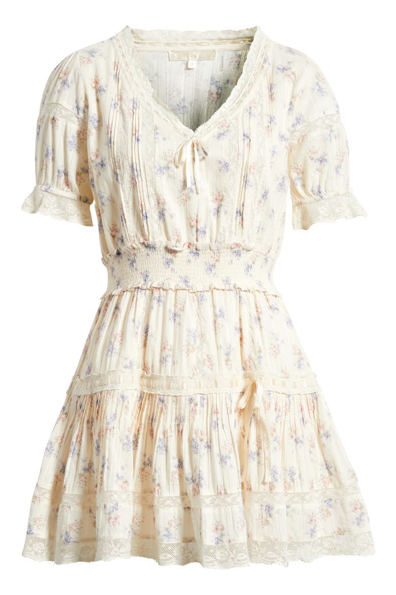 Devella Lace Trim Minidress, Alternate, color, ANTIQUE VANILLA