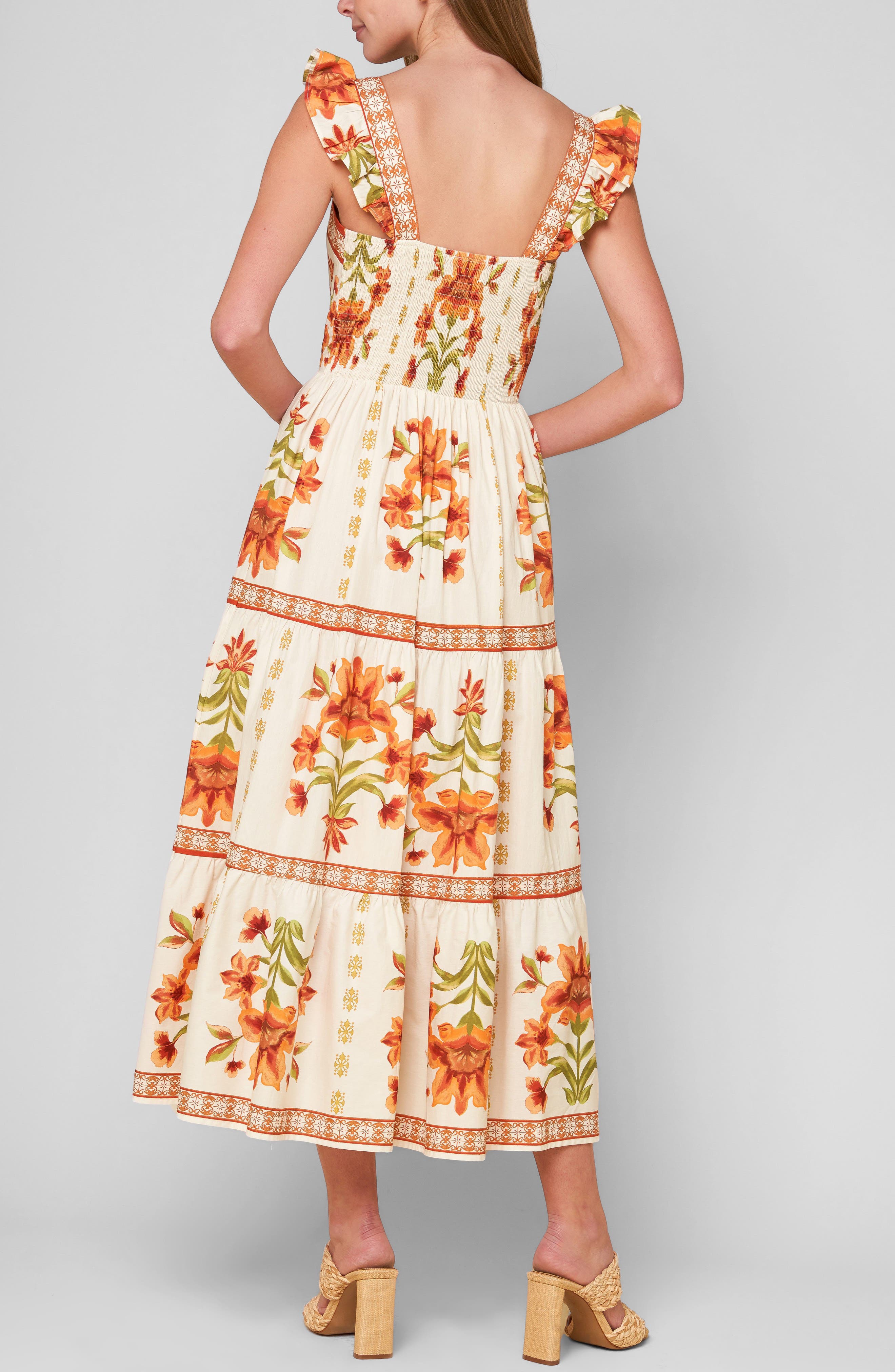 Floral Ruffle Strap Cotton Sundress - image 2