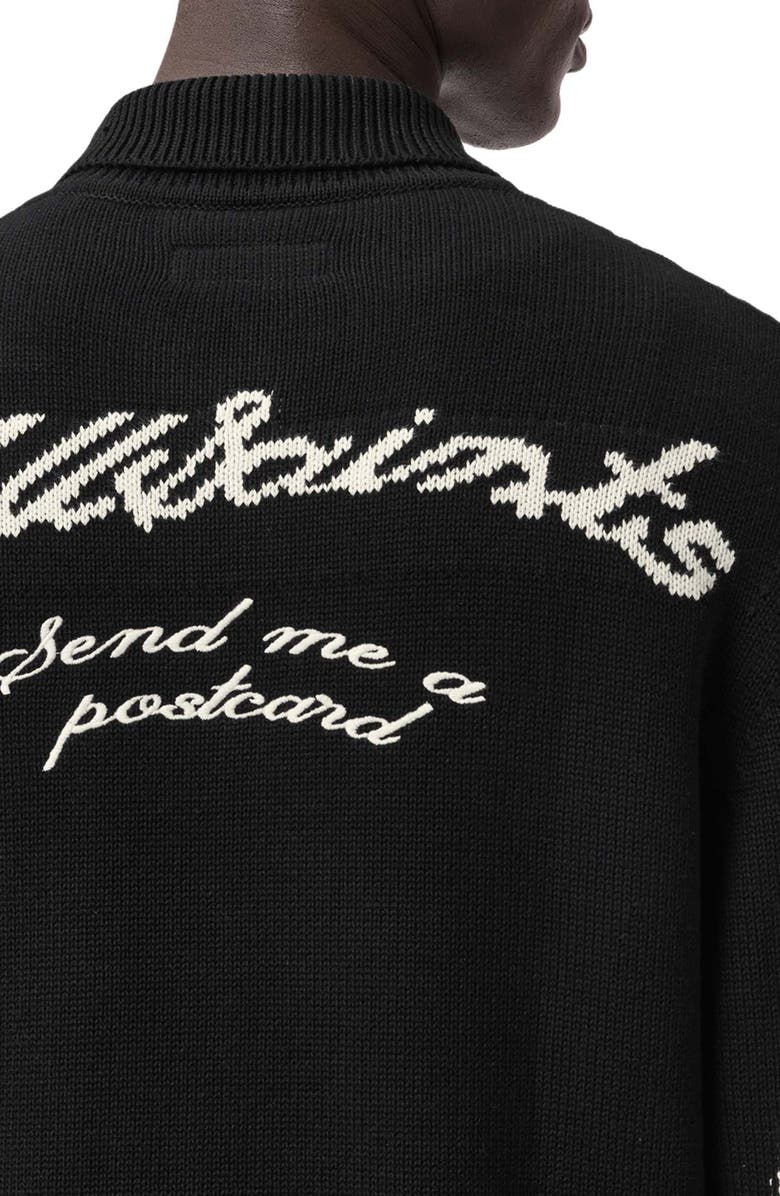 AllSaints Adrian Zip Cardigan, Alternate, color, Black