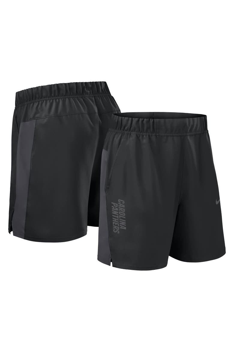Men's Nike Black Carolina Panthers Woven Victory Performance Shorts, Main, color, Black