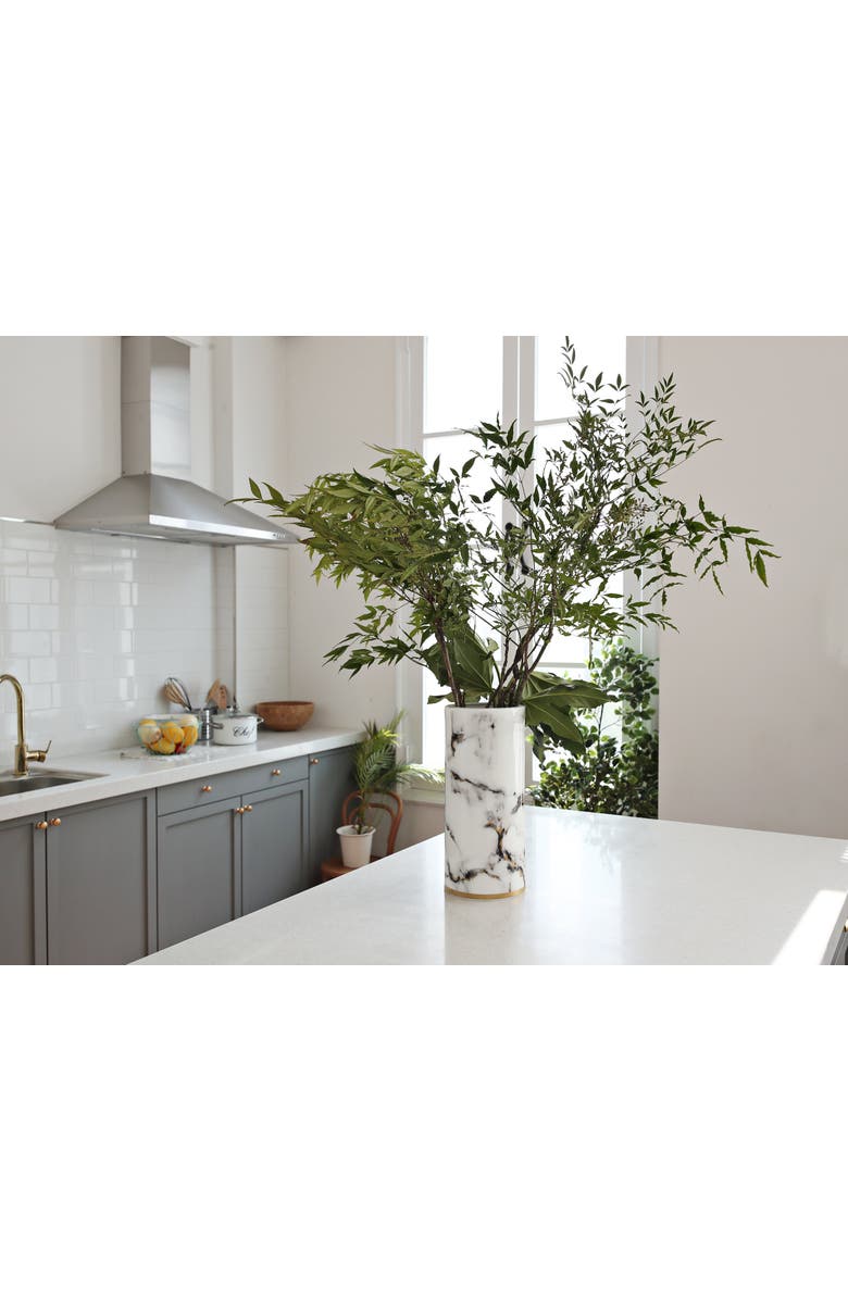 Prouna Marble Venice Fog Venice Fog 14 Inch Tall Vase, Alternate, color, White