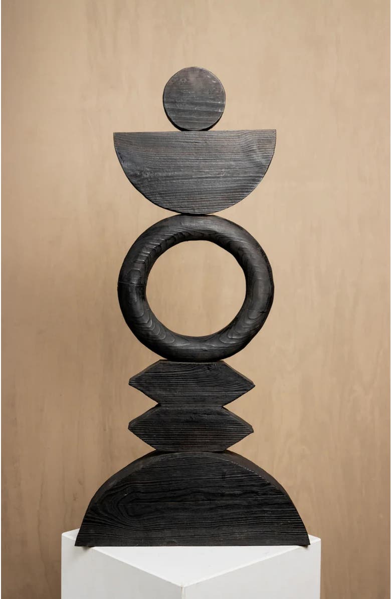 Meso Goods Arco Wood Sculpure, Alternate, color, Black