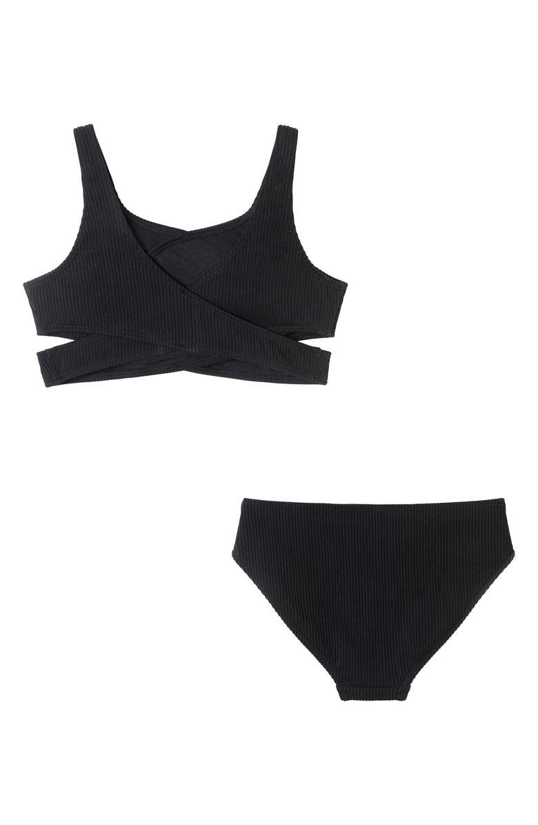 Andy & Evan Kids' Crisscross Rib Two-Piece Swimsuit, Alternate, color, 