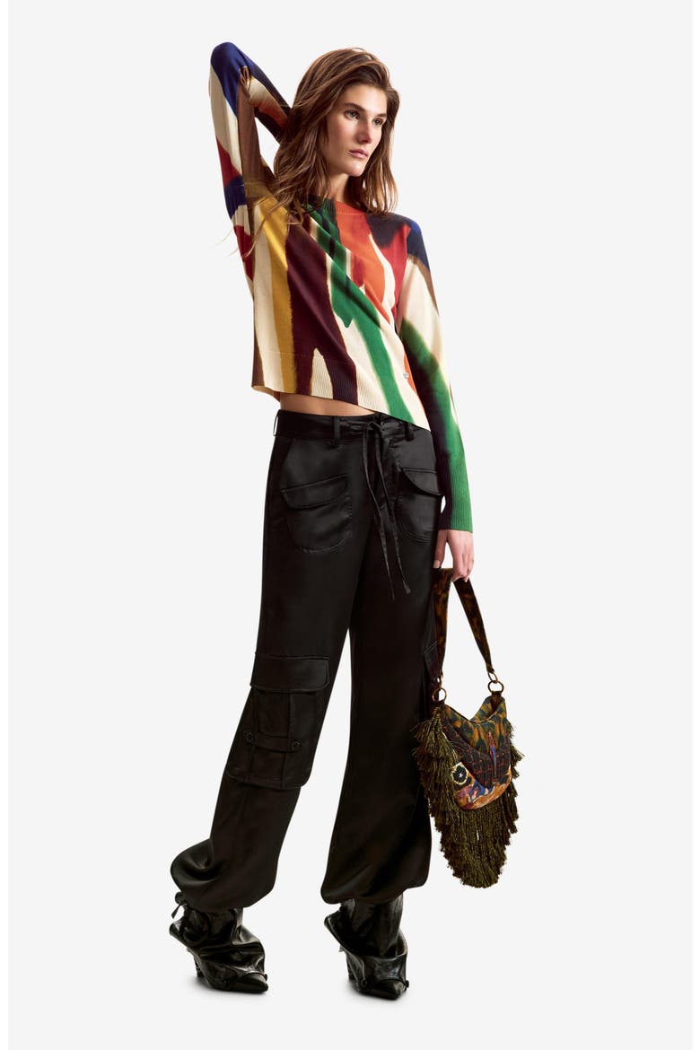 Abstract Print Thin Gauge Sweater, Alternate, color, MULTI