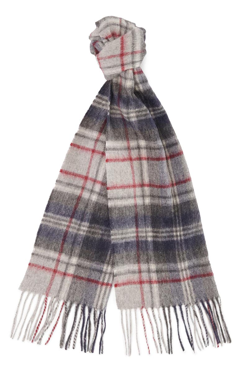 Barbour New Check Tartan Wool & Cashmere Scarf, Alternate, color, 