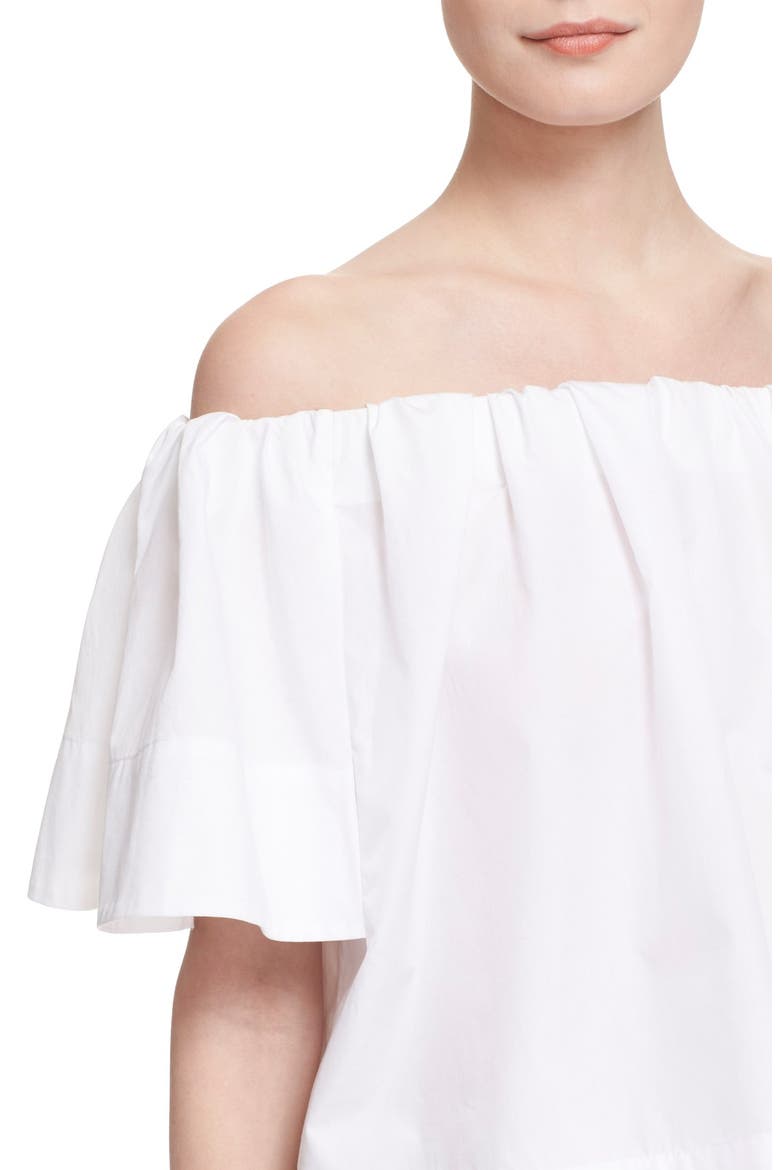 Off the Shoulder Cotton Top, Alternate, color, OFF WHITE