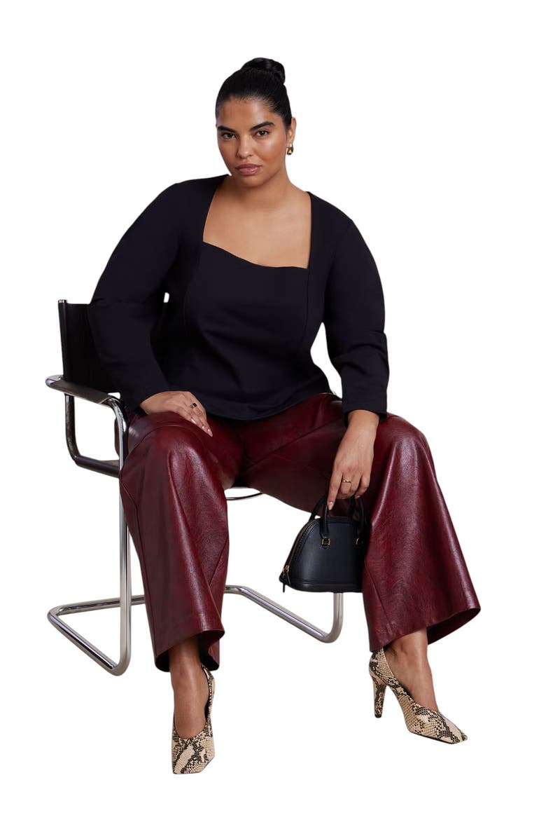 Square Neck Maiden Top (plus), Alternate, color, BLACK ONYX
