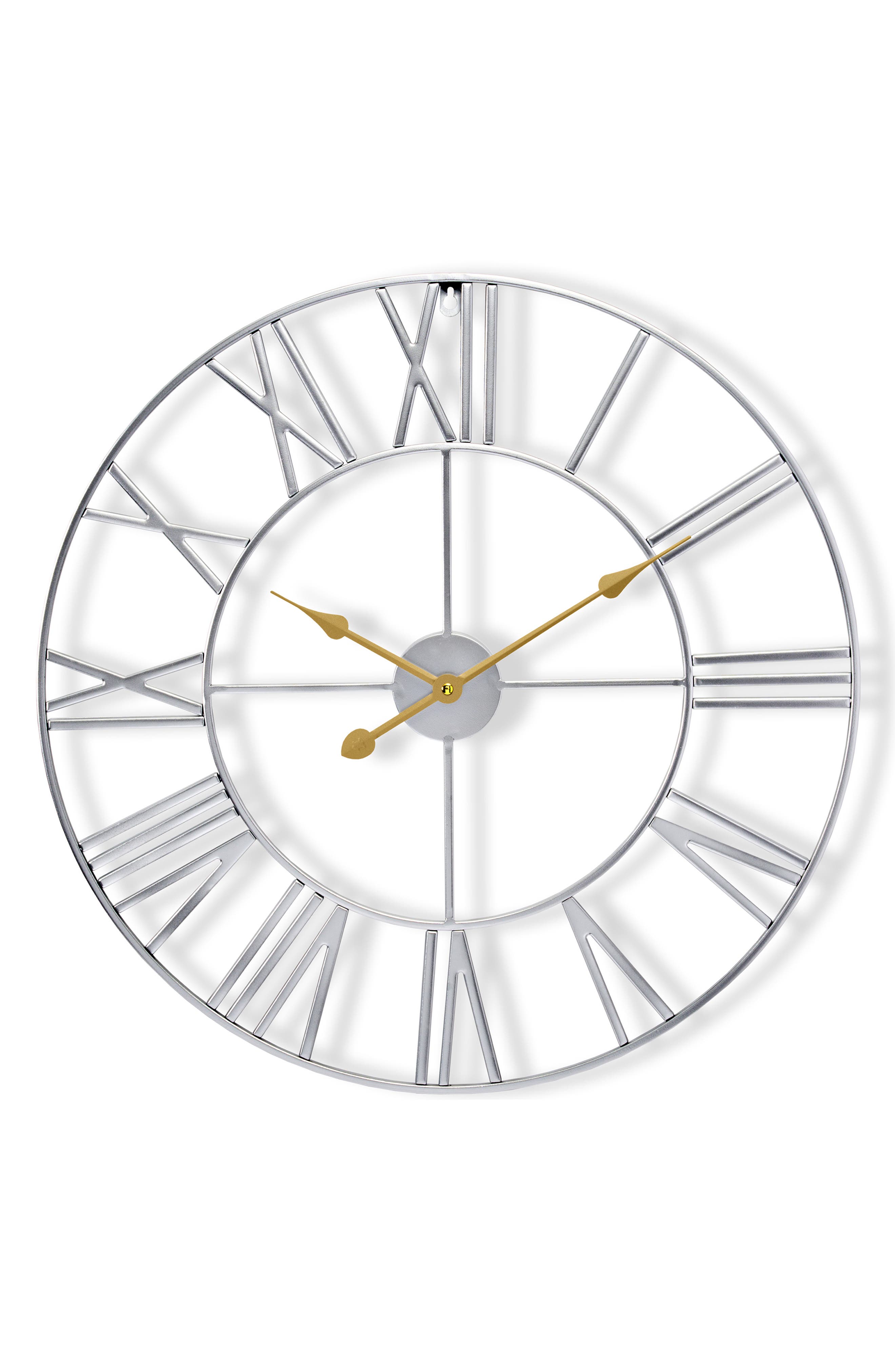 Sorbus 16-inch Roman Numeral Wall Clock In Silver