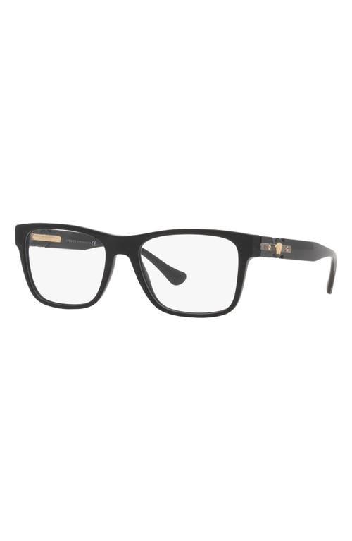 Versace 57mm Rectangular Optical Glasses In Black
