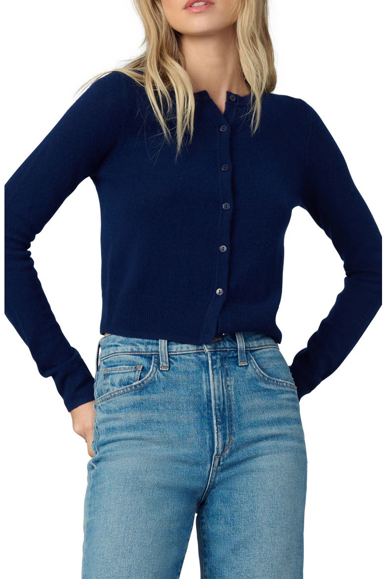 The Dani Crop Cashmere Cardigan, Main, color, NAVY