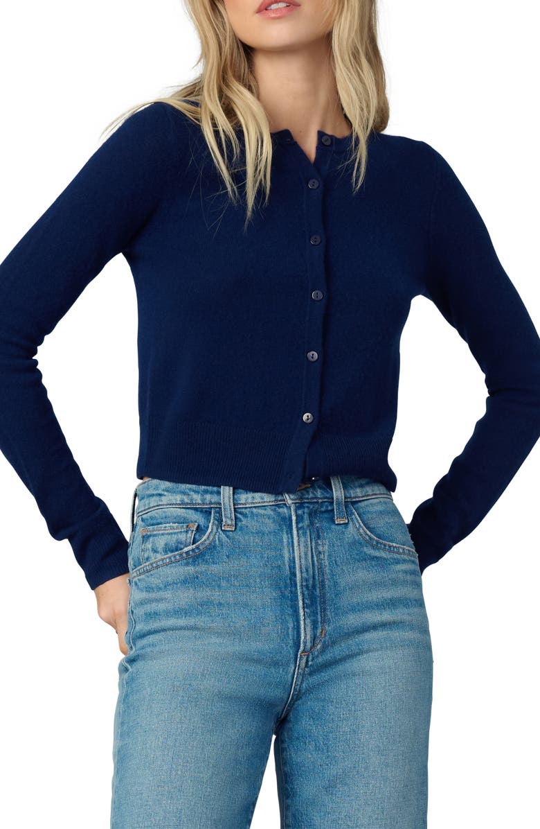 Joe's The Dani Crop Cashmere Cardigan, Main, color, Navy