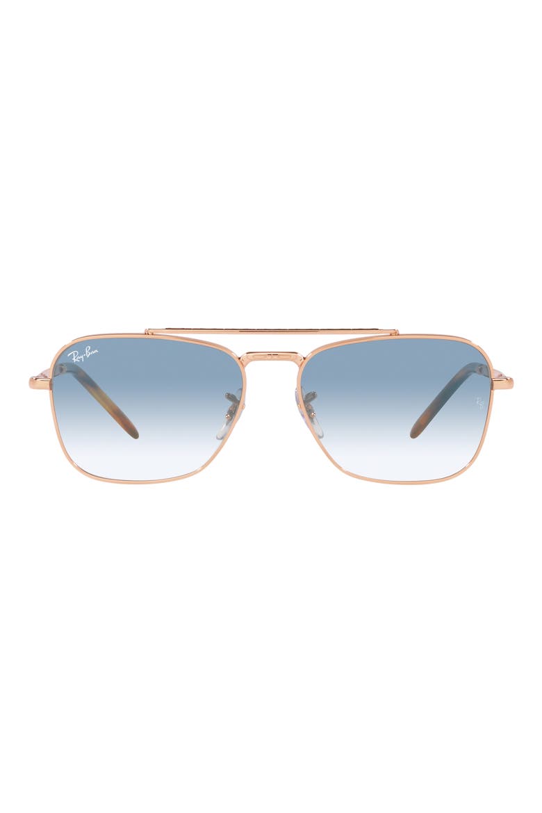 New Caravan 58mm Gradient Square Sunglasses, Main, color, ROSE GOLD